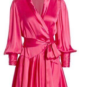 Zimmerman Mini Fuschia Pink 100% Silk Wrap Dress Size 1